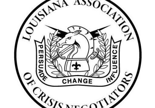 Seal of the Louisiana Association of Crisis Negotiators featuring a duck and symbolic elements.